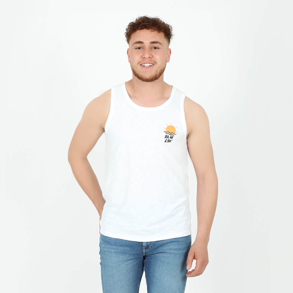 Kontakt – Débardeur flammé pour homme SEA AIR AND SUN – Blanc