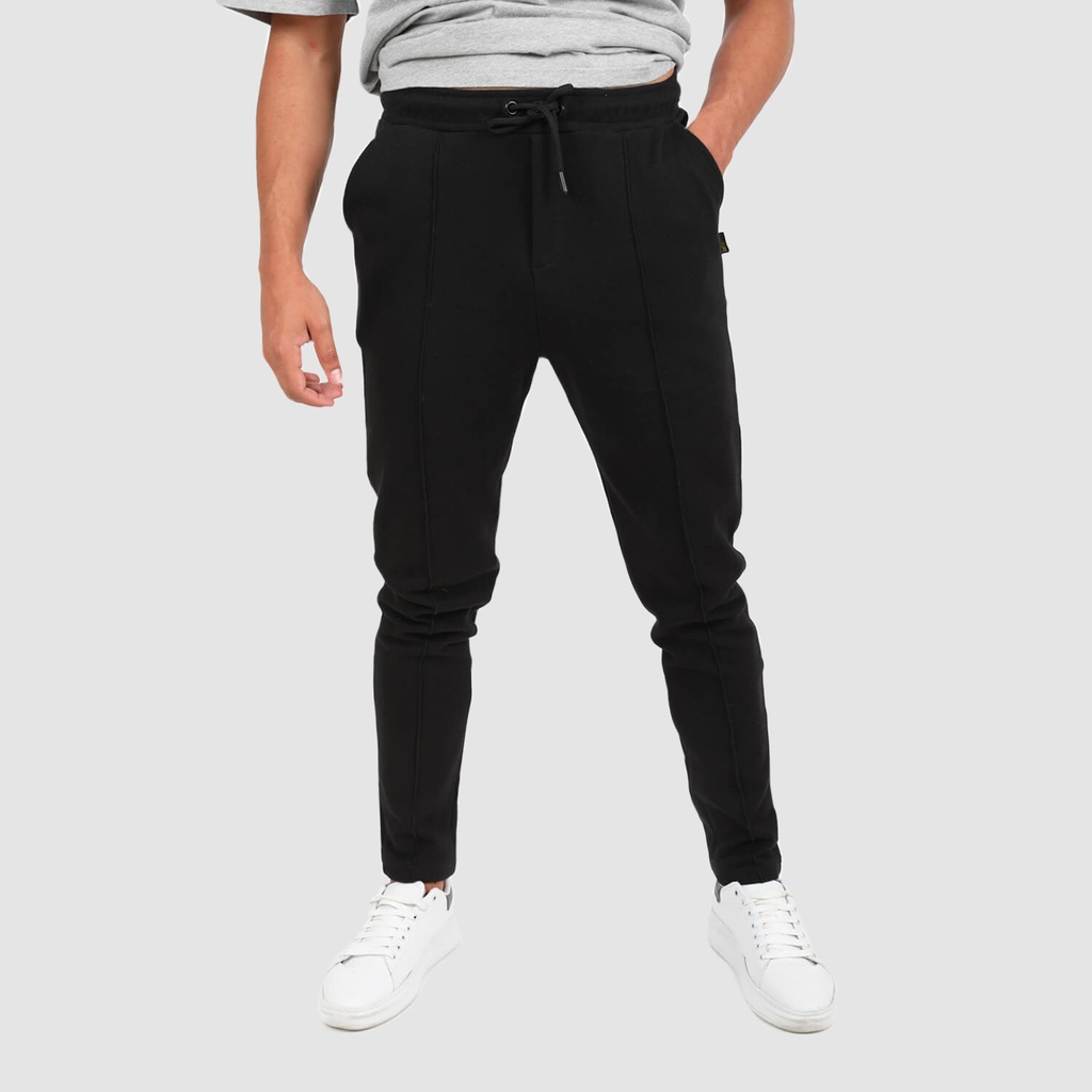 KONTAKT – Pantalon chino pour homme en piqué – Noir