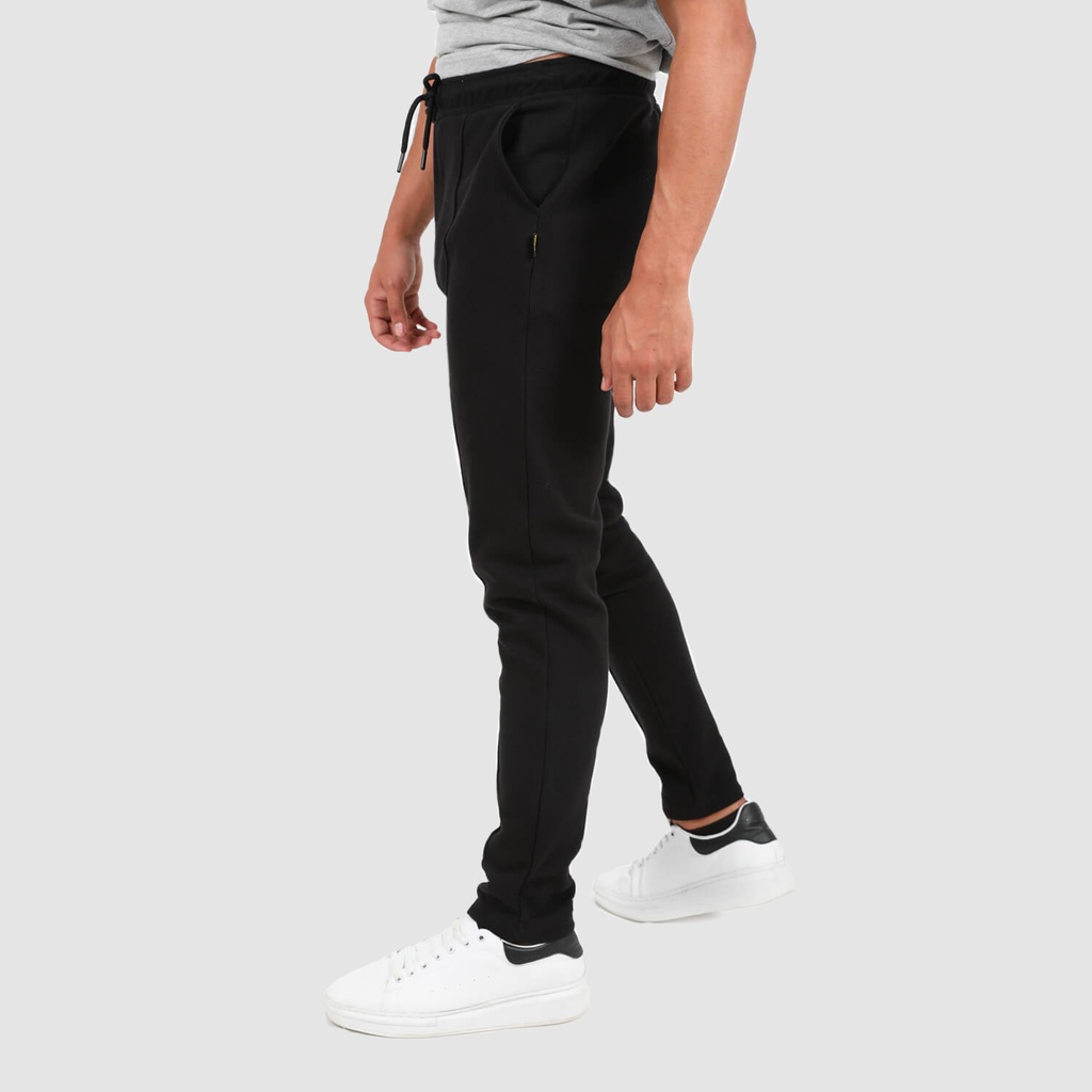 KONTAKT – Pantalon chino pour homme en piqué – Noir