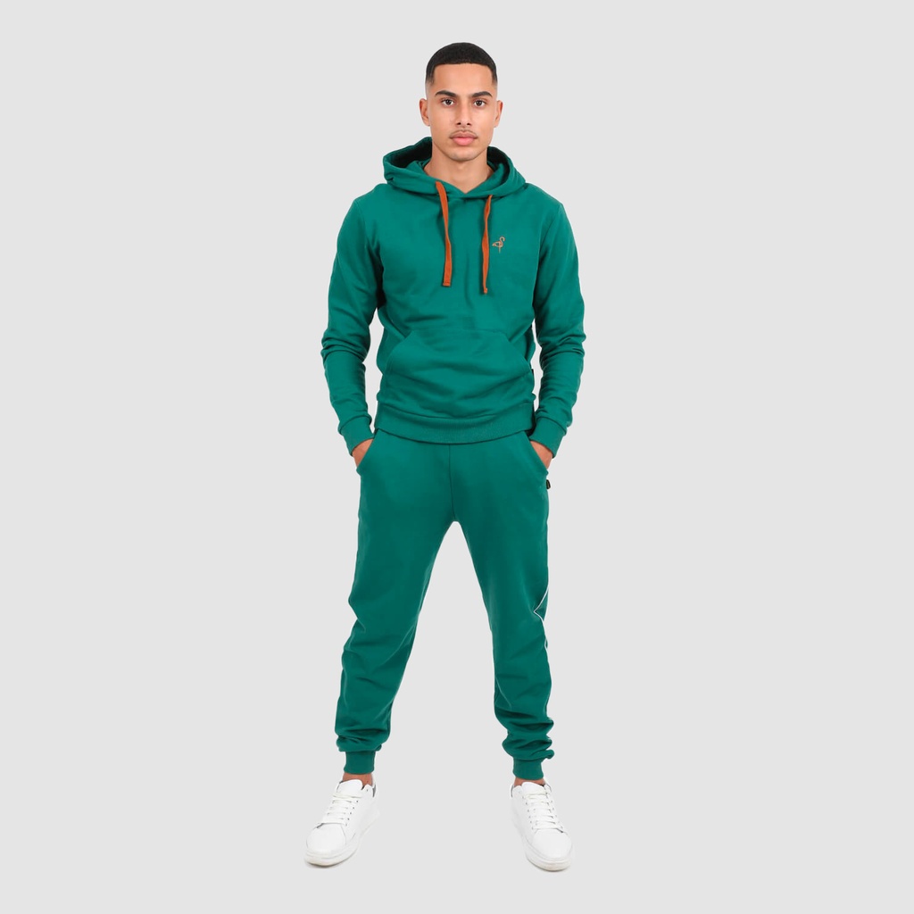 KONTAKT – Jogger pour homme avec piping coté – Vert
