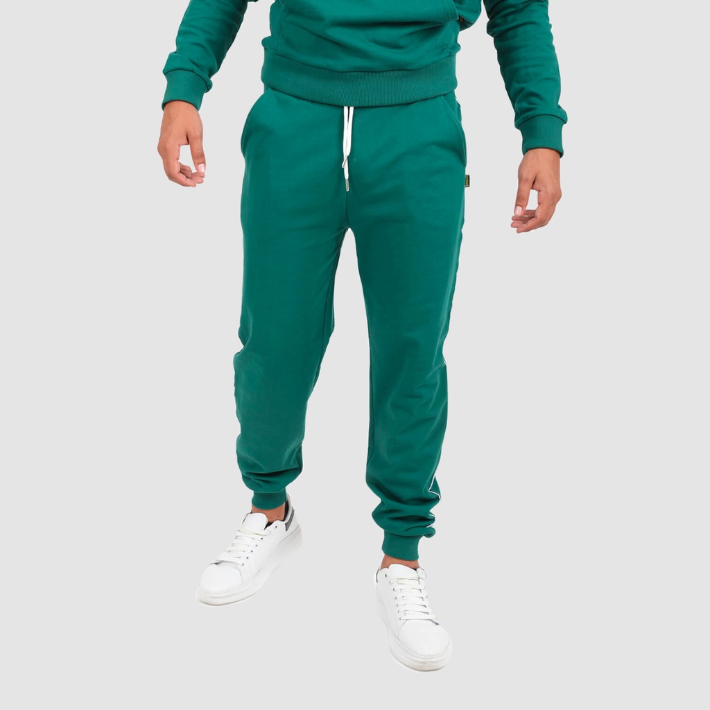 KONTAKT – Jogger pour homme avec piping coté – Vert