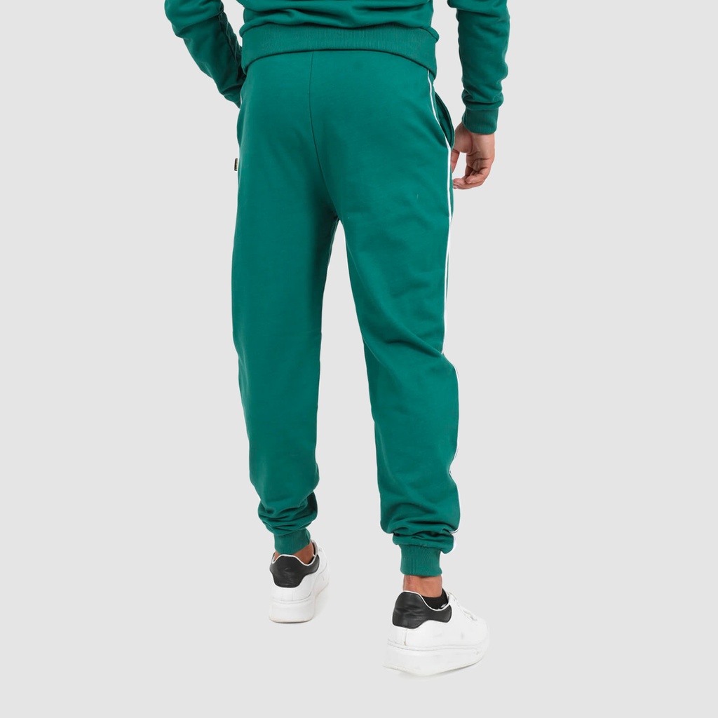 KONTAKT – Jogger pour homme avec piping coté – Vert