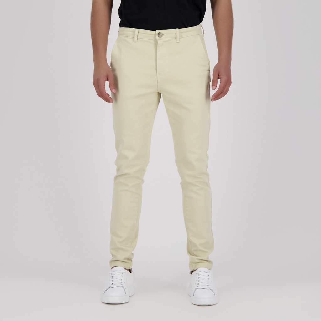 KONTAKT – Pantalon Chino slim homme – CHEDI – Beige