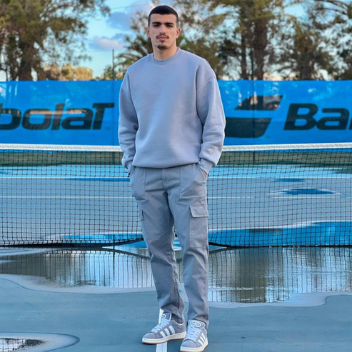 JEANZ Homme – Pantalon Cargo – Taille élastiqué -GRIS