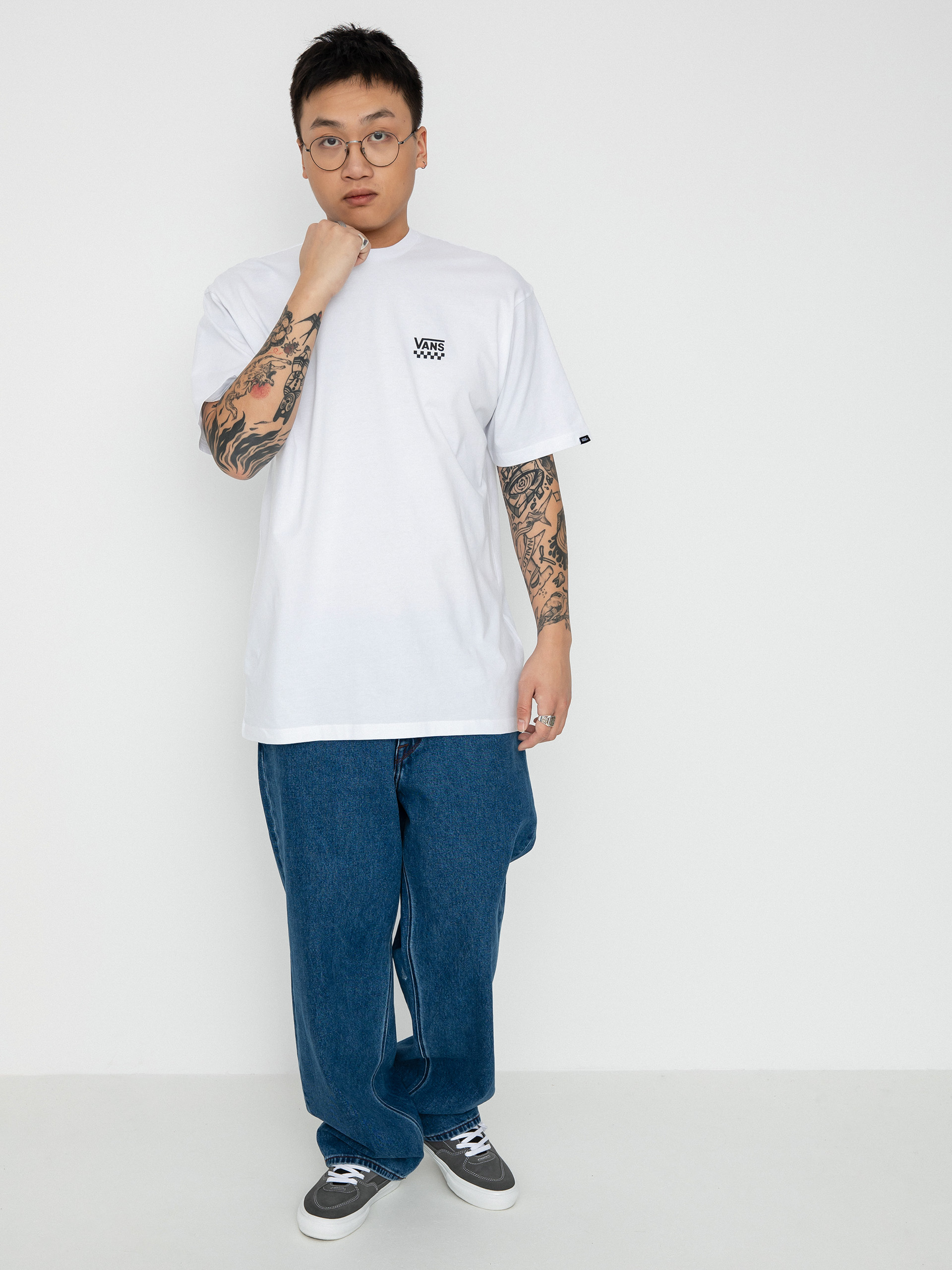 Vans Homme – T-shirt Vans Left Chest Logo II – blanc