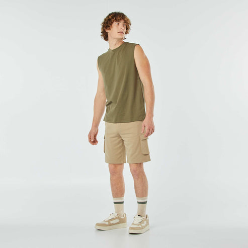 Kiabi – Bermuda multipoches en molleton BEIGE