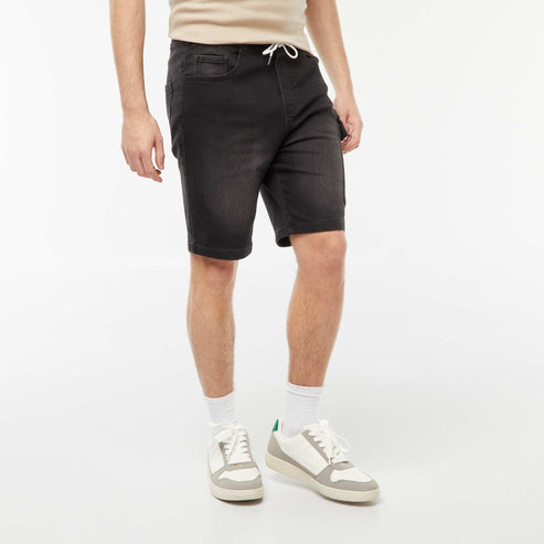 Kiabi – Bermuda en denim multi-poches NOIR