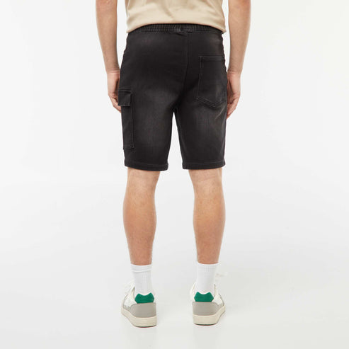 Kiabi – Bermuda en denim multi-poches NOIR