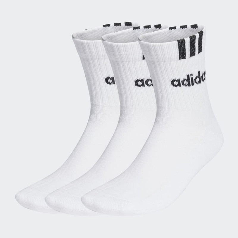 ADIDAS – Chaussettes mi-mollet matelassées 3-Stripes Linear lot de 3 paires – Blanc