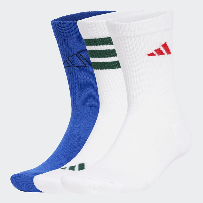 ADIDAS – Chaussettes Logo (3 paires) – Blanc / Bleu roi