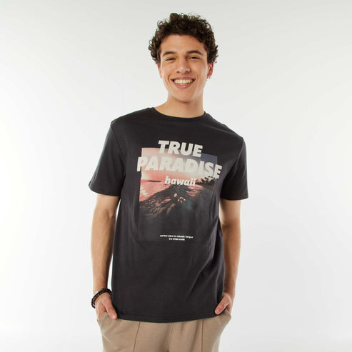 Kiabi – Tee-shirt imprimé à messages GRIS