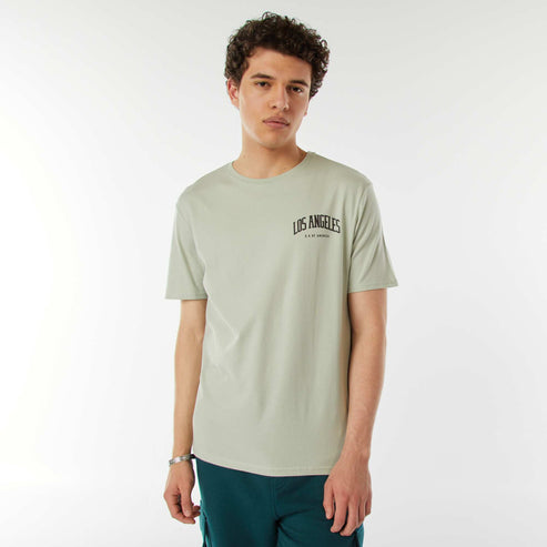 Kiabi – Tee-shirt imprimé à messages VERT