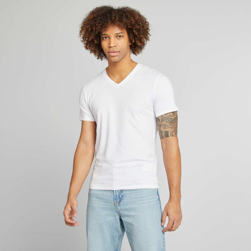 Kiabi – Tee-shirt regular stretch BLANC