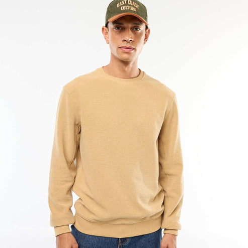 Kiabi – Pull en maille fantaisie coupe regular BEIGE