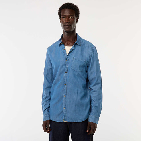 Kiabi – Chemise en jean uni BLEU