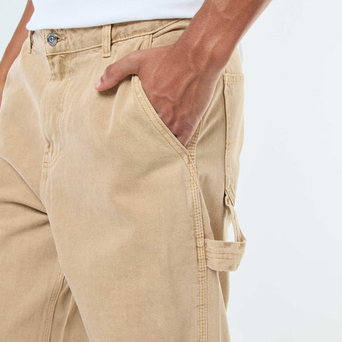 Kiabi – Pantalon denim style Carpenter BEIGE