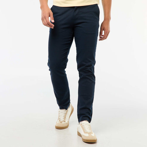 Kiabi – Pantalon en maille piquée uni BLEU