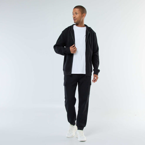 Kiabi – Pantalon de jogging multi-poches uni NOIR