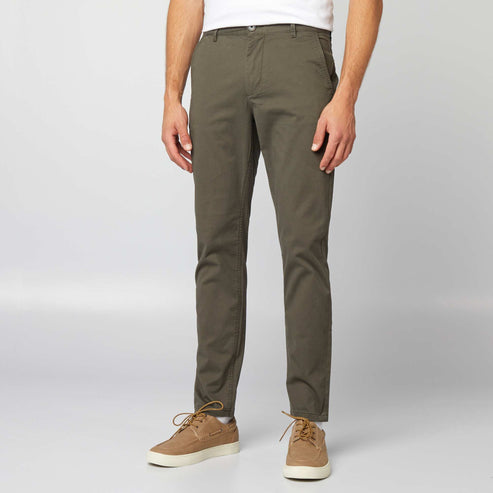 Kiabi – Pantalon chino slim vert foncé