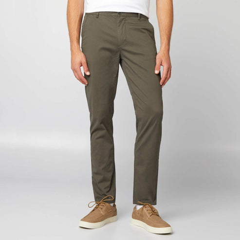Kiabi – Pantalon chino slim vert foncé