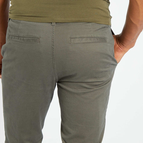 Kiabi – Pantalon chino slim vert foncé