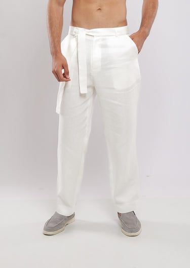 Dolce Mente -PANTALON Coupe Droite – Blanc