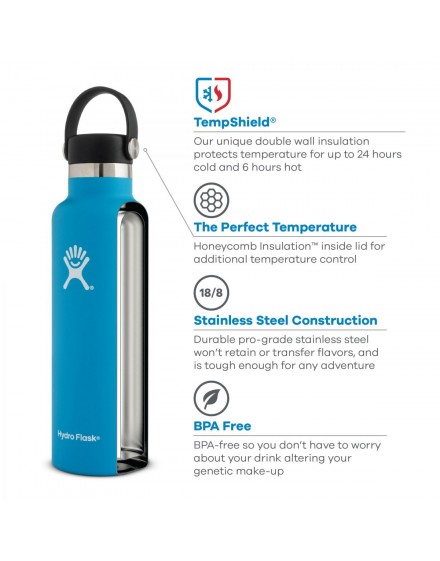 Hydro Flask – 18 OZ STANDARD MOUTH FLEX CAP COBALT