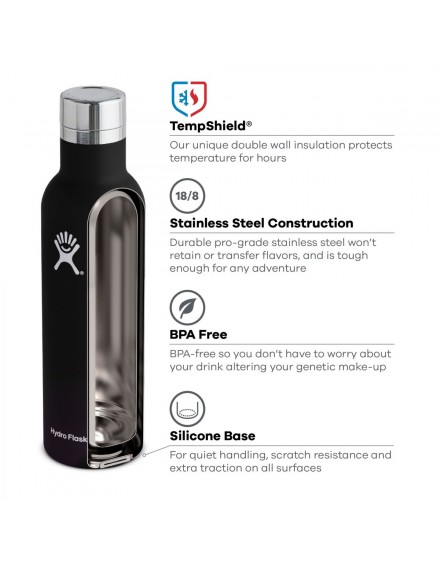 Hydro Flask – 25 OZ WINE BOTTLE – BLACK