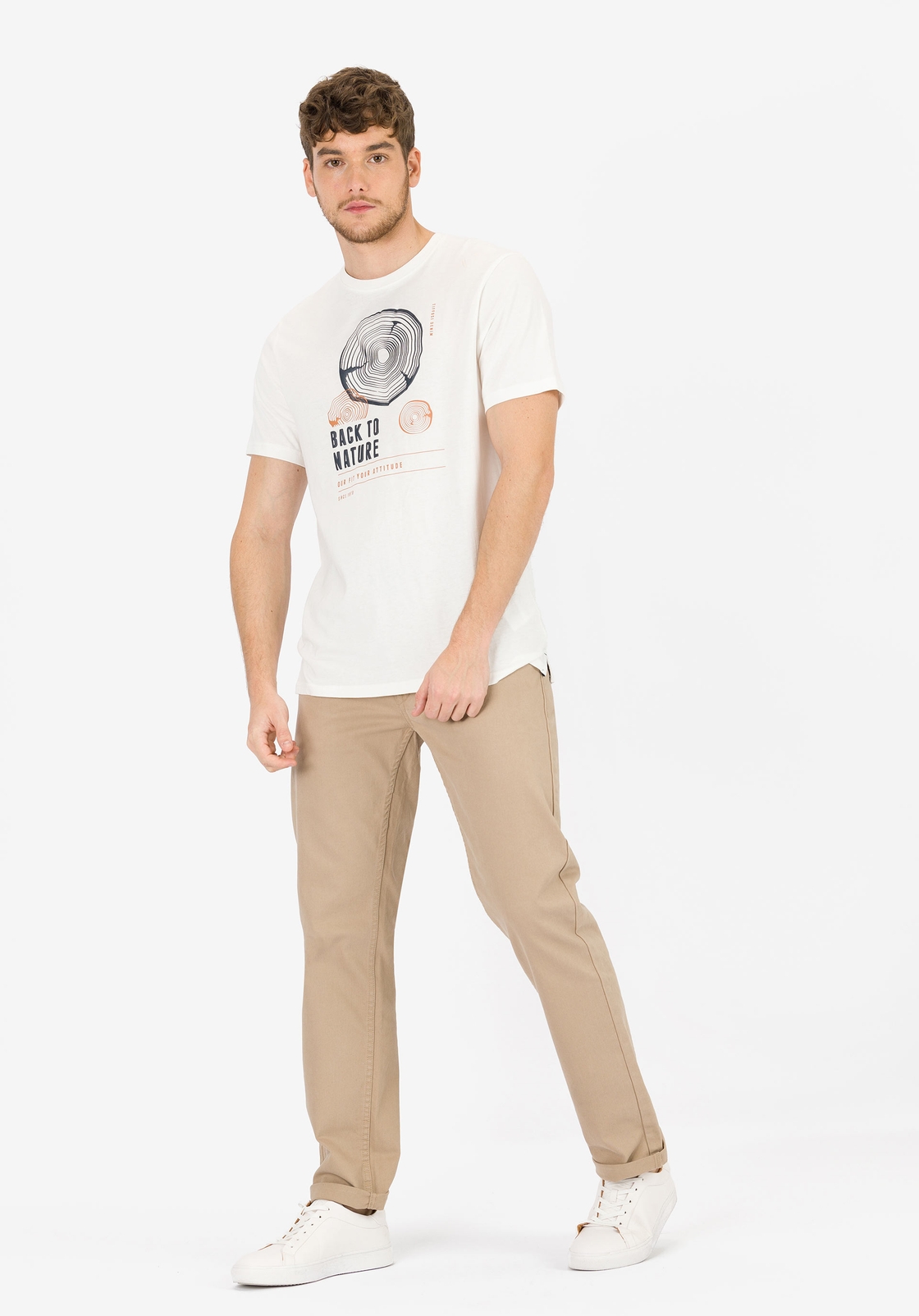 TIFFOSI Homme – Pantalon coupe confort – beige