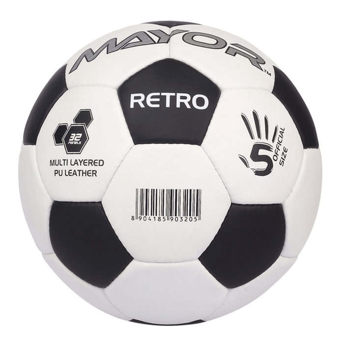 MAYOR – Ballon De Football Rétro Pu – Blanc