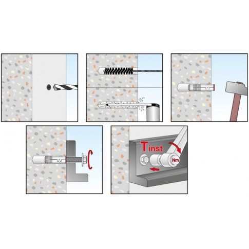 Pack de 2 Chevilles métalliques à ailettes Ø16mm x 60mm
