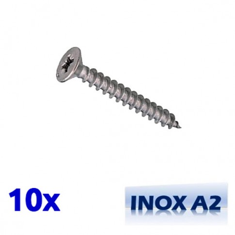 Pack de 10 vis parker 4x40 en INOX A2 TOROZER