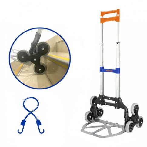 Chariot-diable pliant à 6 roues pour escaliers WADFOW WWB6A06