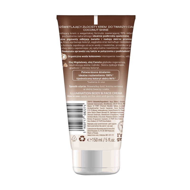 LIRENE Coconut Shine Creme Illuminatrice 150ml