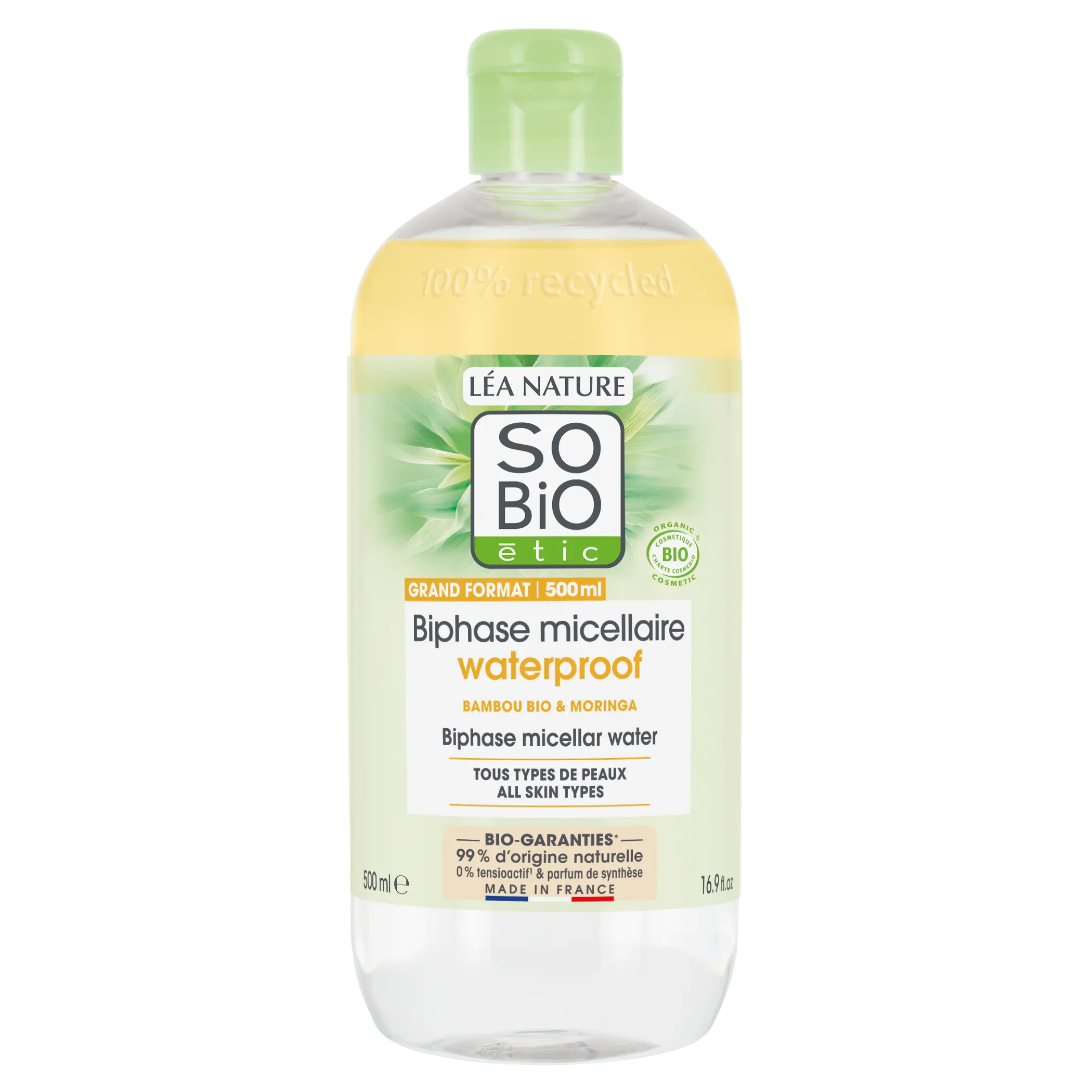 SO BIO Eau Micellaire Biphase Waterproof Pur Bamboo 500ml