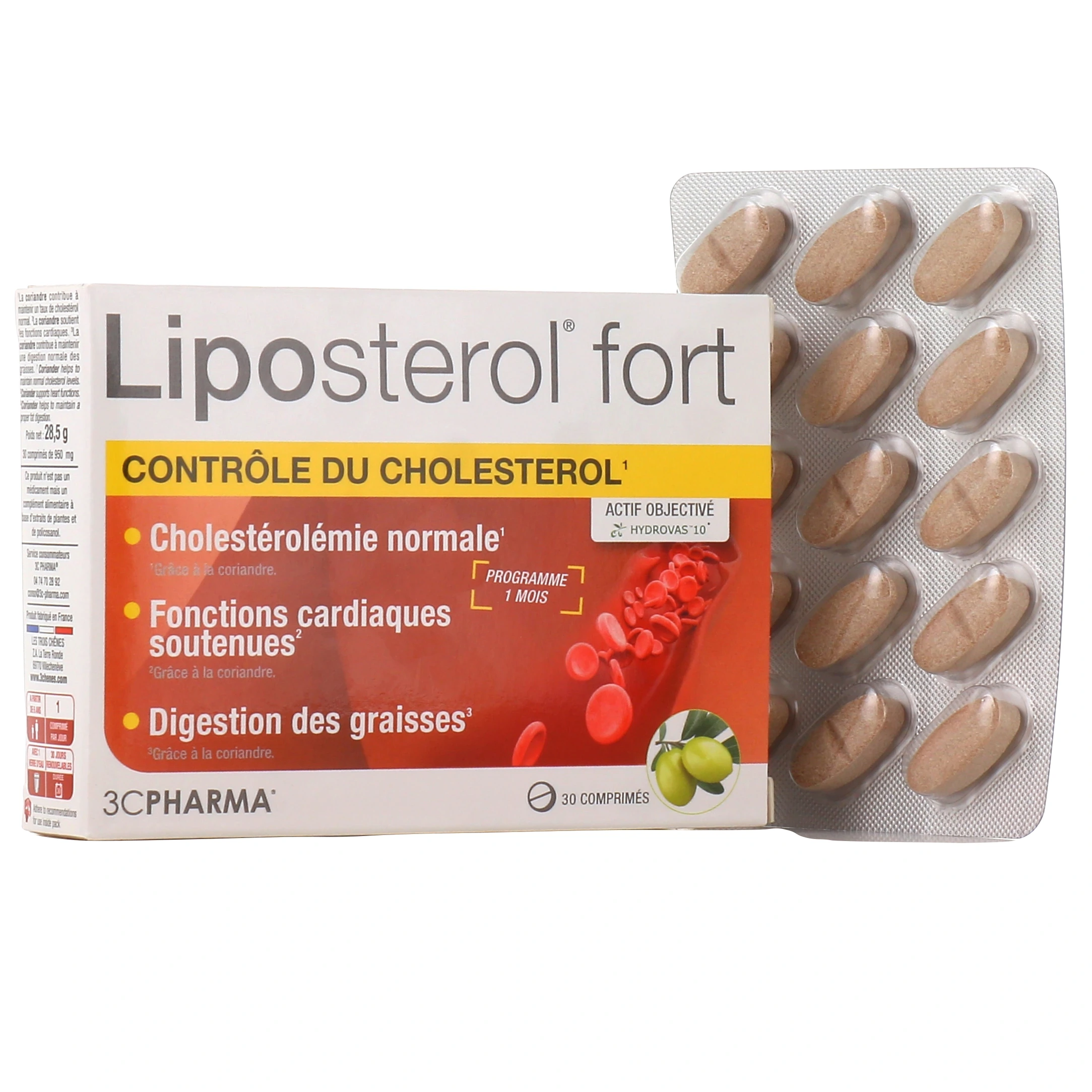 3 Chenes Liposterol Fort Contrôle du Cholestérol 30 Comprimes