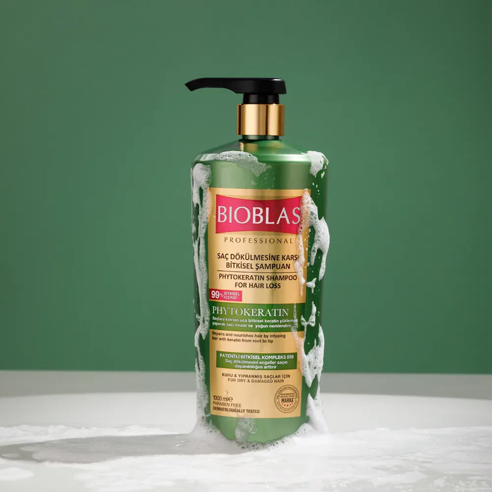 Bioblas Shampoing Phytokératine Cheveux Secs et Abîmés 1L