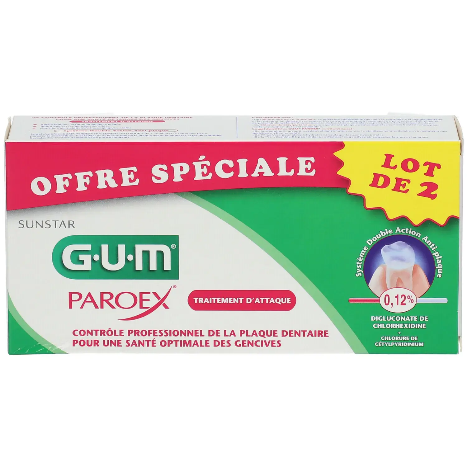 Gum Dentifrice Paroex Gencives Lot de 2 x 75ml
