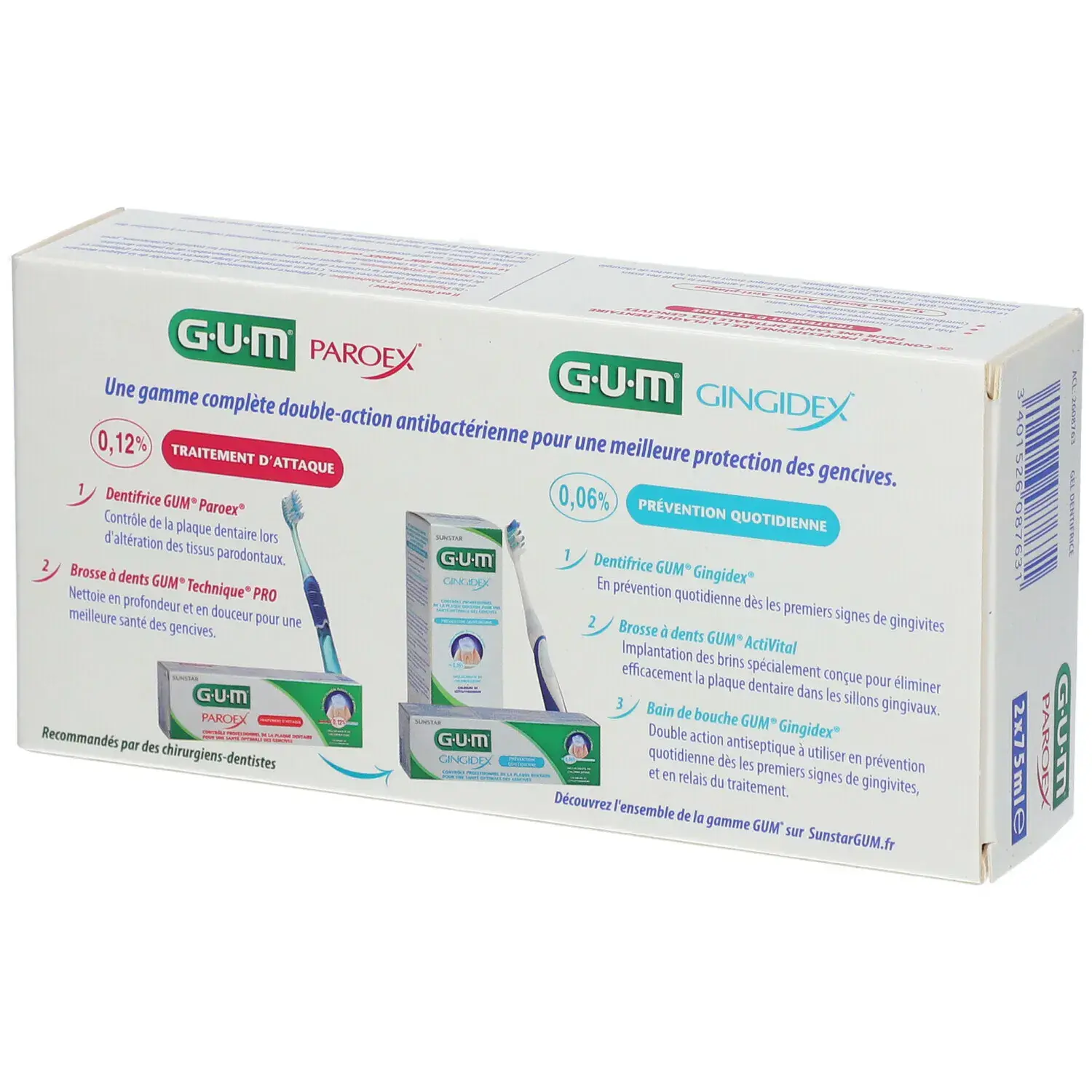 Gum Dentifrice Paroex Gencives Lot de 2 x 75ml