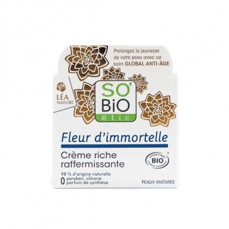 SO BIO Crème Riche Raffermissante – Fleur D’immortelle 50 Ml