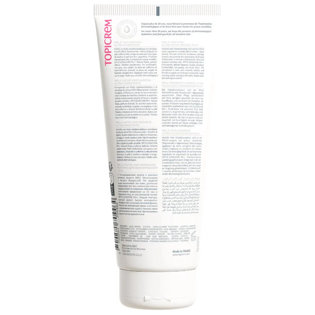 Topicrem MELA Lait Unifiant Ultra-Hydratant 200ml