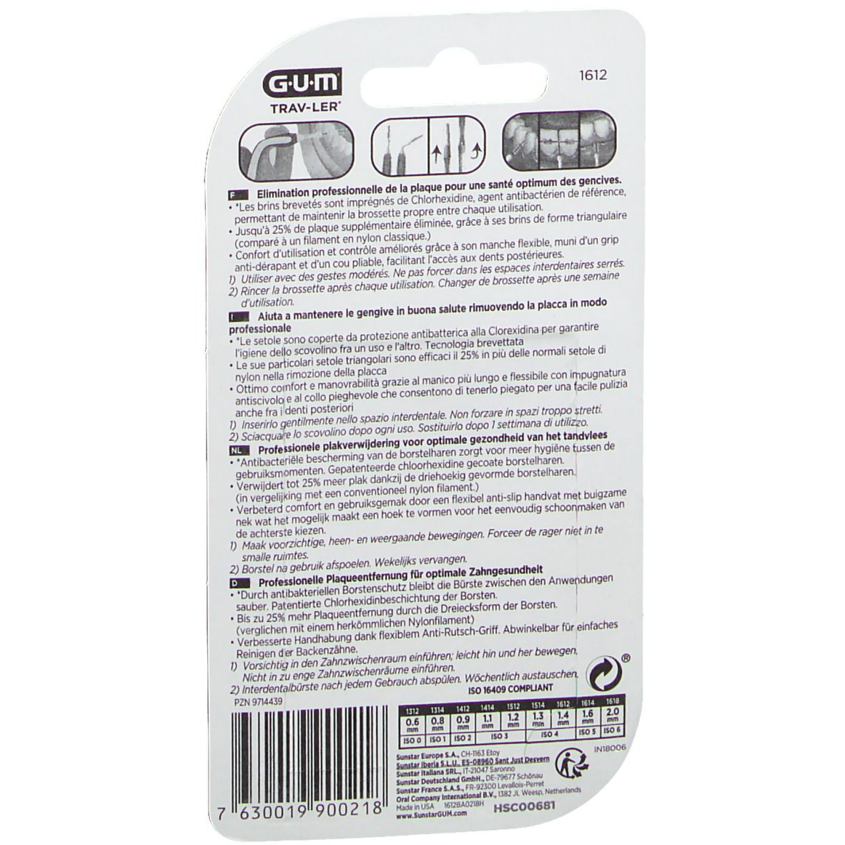 GUM Brossette Interdentaire Travler 1,4mm 1612