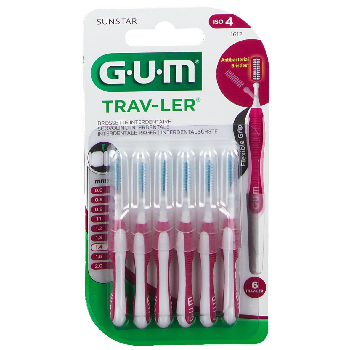 GUM Brossette Interdentaire Travler 1,4mm 1612