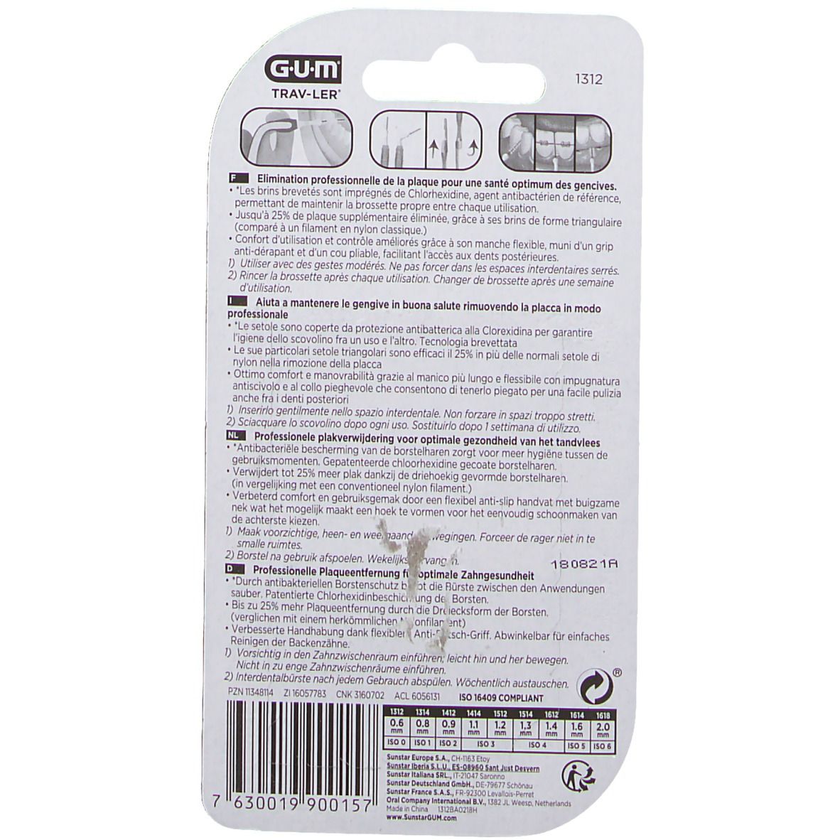 GUM Brossette Interdentaire Travler 0,6mm 1312