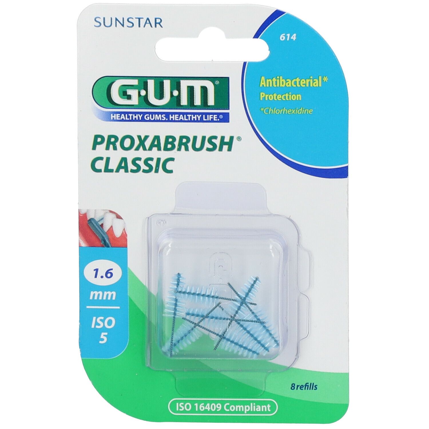 GUM Brossette Interdentaire Proxabrush Classic 1,6mm 614