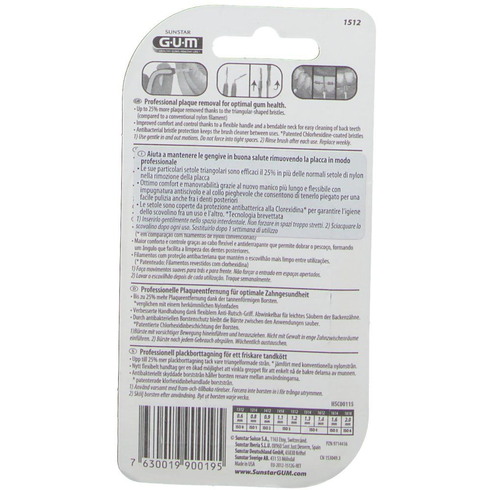 GUM Brossette Interdentaire Travler 1,2mm 1512