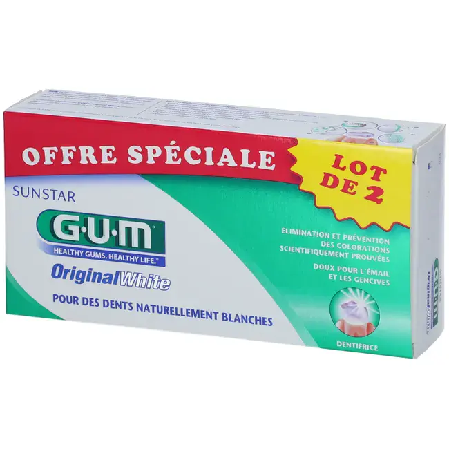 Gum Dentifrice Original White Duo 75ml
