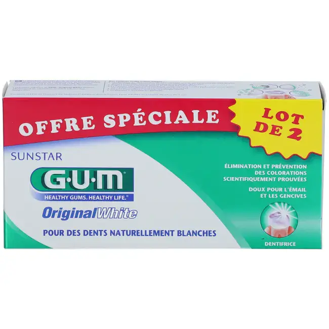 Gum Dentifrice Original White Duo 75ml