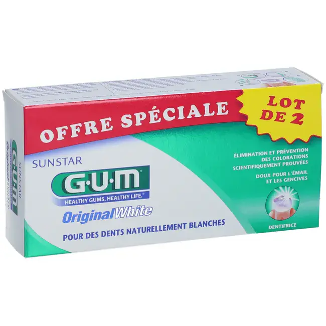 Gum Dentifrice Original White Duo 75ml