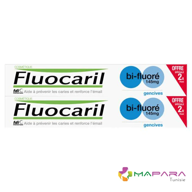 FLUOCARIL Dentifrice Gencives Bi-Fluoré 145mg 2 x 75 ml